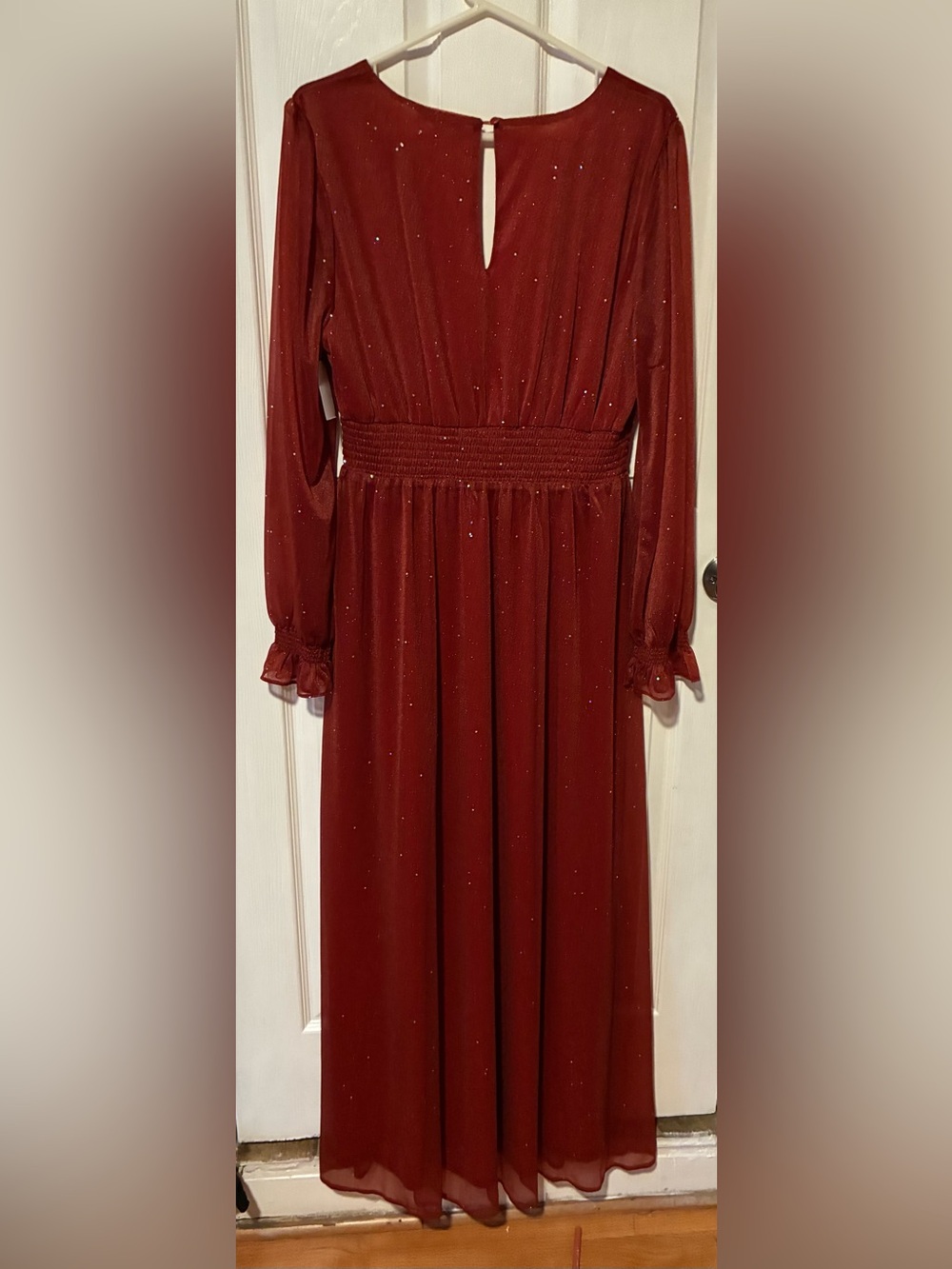 Baltic Born Rust Red Maxi Dress with Subtle Sparkle - Picture 3 of 3